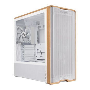 Lian Li LANCOOL 217 White Wood Panel Tempered Glass Mid Tower PC Gaming Case