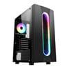 CiT Sauron ARGB Gaming, Mid Tower Case, with Tempered Glass Window, Black, 120mm ARGB LED Fan, ATX/M-ATX/Mini-ITX