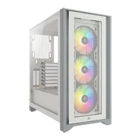 Corsair White iCue 4000X RGB Mid Tower TG Windowed Gaming Case