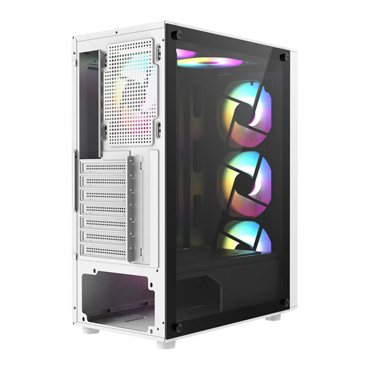 CiT Carisma White Mid Tower Tempered Glass PC Gaming Case : image 4