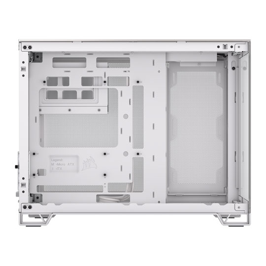 Corsair 2500X White/Satin Grey Aluminium Dual Chamber Tempered Glass Micro ATX PC : image 2