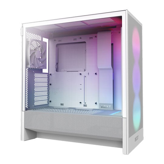 NZXT H5 Flow RGB White Mid Tower Tempered Glass PC Gaming Case