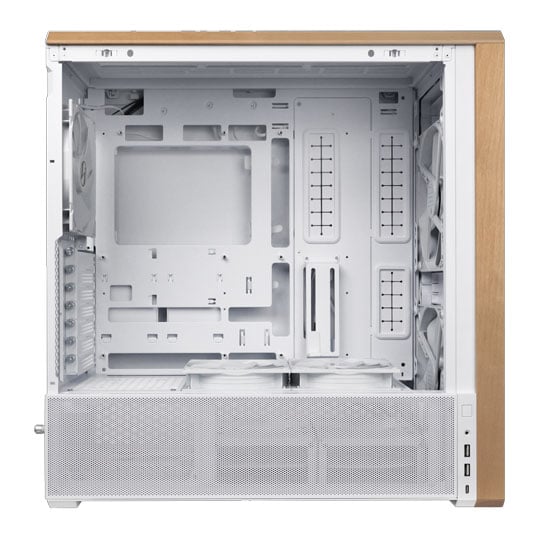 Lian Li LANCOOL 217 White Wood Panel Tempered Glass Mid Tower PC Gaming Case : image 2
