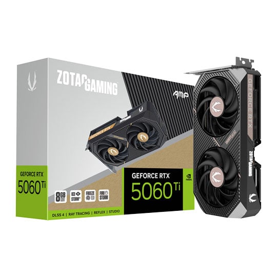 ZOTAC NVIDIA GeForce RTX 5060 Ti AMP 8GB Blackwell Graphics Card : image 1