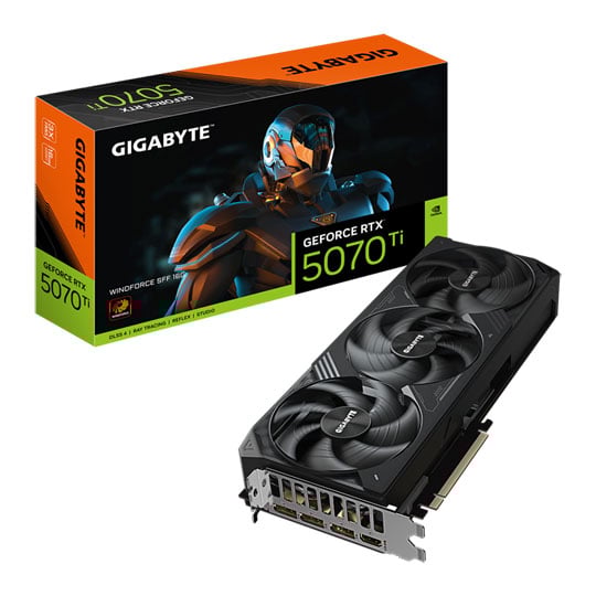 Gigabyte NVIDIA GeForce RTX 5070 Ti WINDFORCE SFF 16GB Blackwell Graphics Card